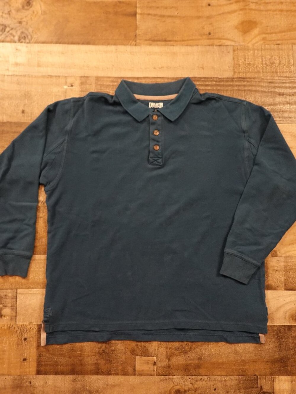 Duluth Trading No Polo Long Sleeve Shirt Men’s Large Blue Workwear Casual